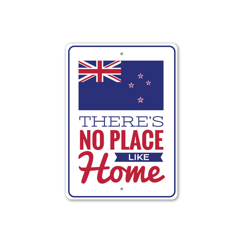 Plaque en aluminium New Zealand Home, H 18 po x l 12 po x P 0,06 po