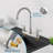 8 inch Centerset Kitchen Faucet 3 Hole 2 Handle Swivel Sink Mixer-115638235