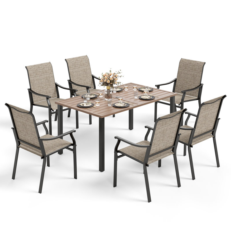 6 - Person Patio Dining Set with Rectangular Table