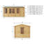 Mercia 17ft x 10ft Reverse Apex Log Cabin With Side Shed (19mm)
