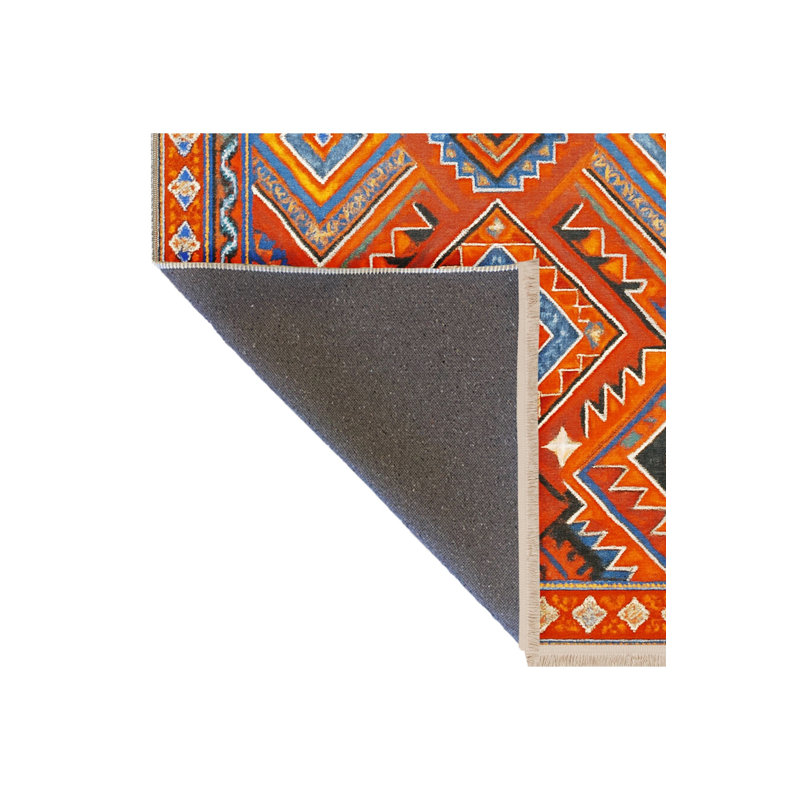 Tapis tissé orange Mosso, 3'3" x 4'11"