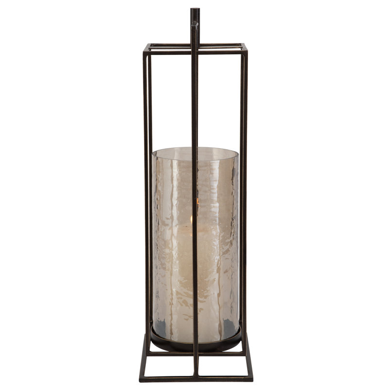 18.5'' H Iron Tabletop Lantern with Candle Included