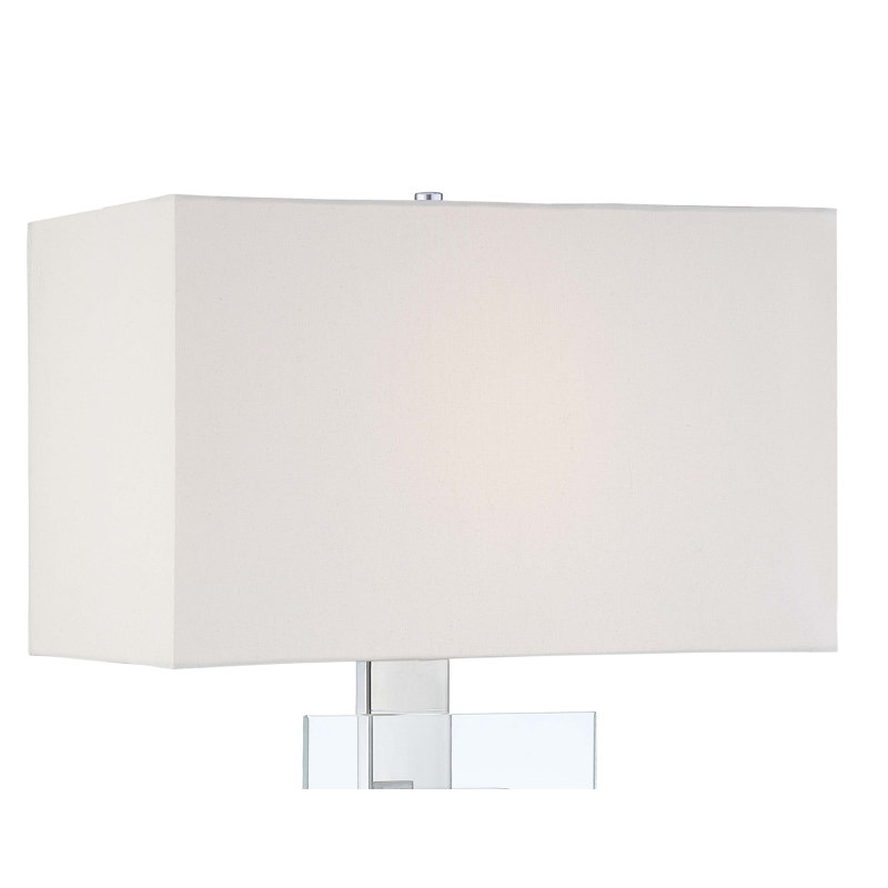 Abat-jour rectangulaire en lin blanc à vis H 11 po x l 10 po Genevrier