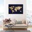 Mapamundi Metallic World Splash Modern - cadre photo, impression-73267634-73267629