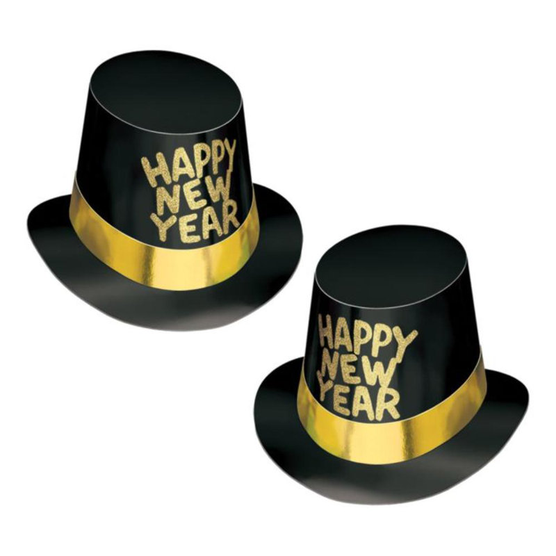 Hi-Hat avec HNY scintillant, Noir / or