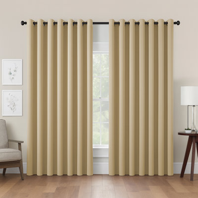 Kalynn 100% Blackout Eyelet Semi Sheer Synthetic Window Curtain Pair