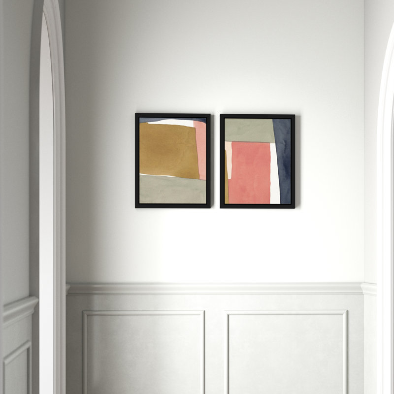 Natural Pink 2-Piece Print Set by Julia Balfour, Picture Framed Paper, 20" H x 16" W, Brown