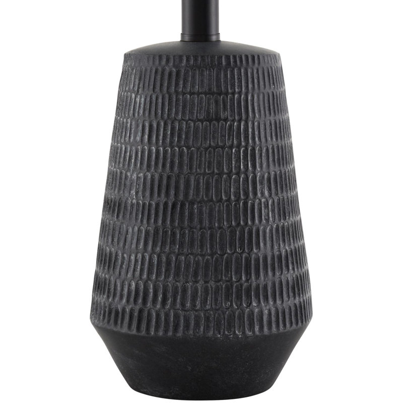 Ashyra Resin Table Lamp, Dark Green, White