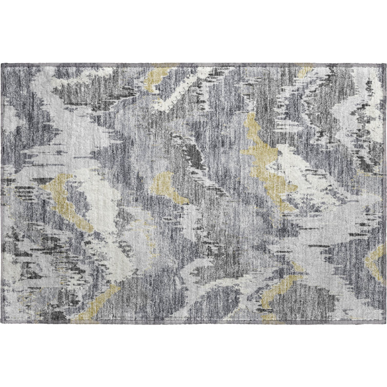 Premium Machine Washable Prisco Gray Rug