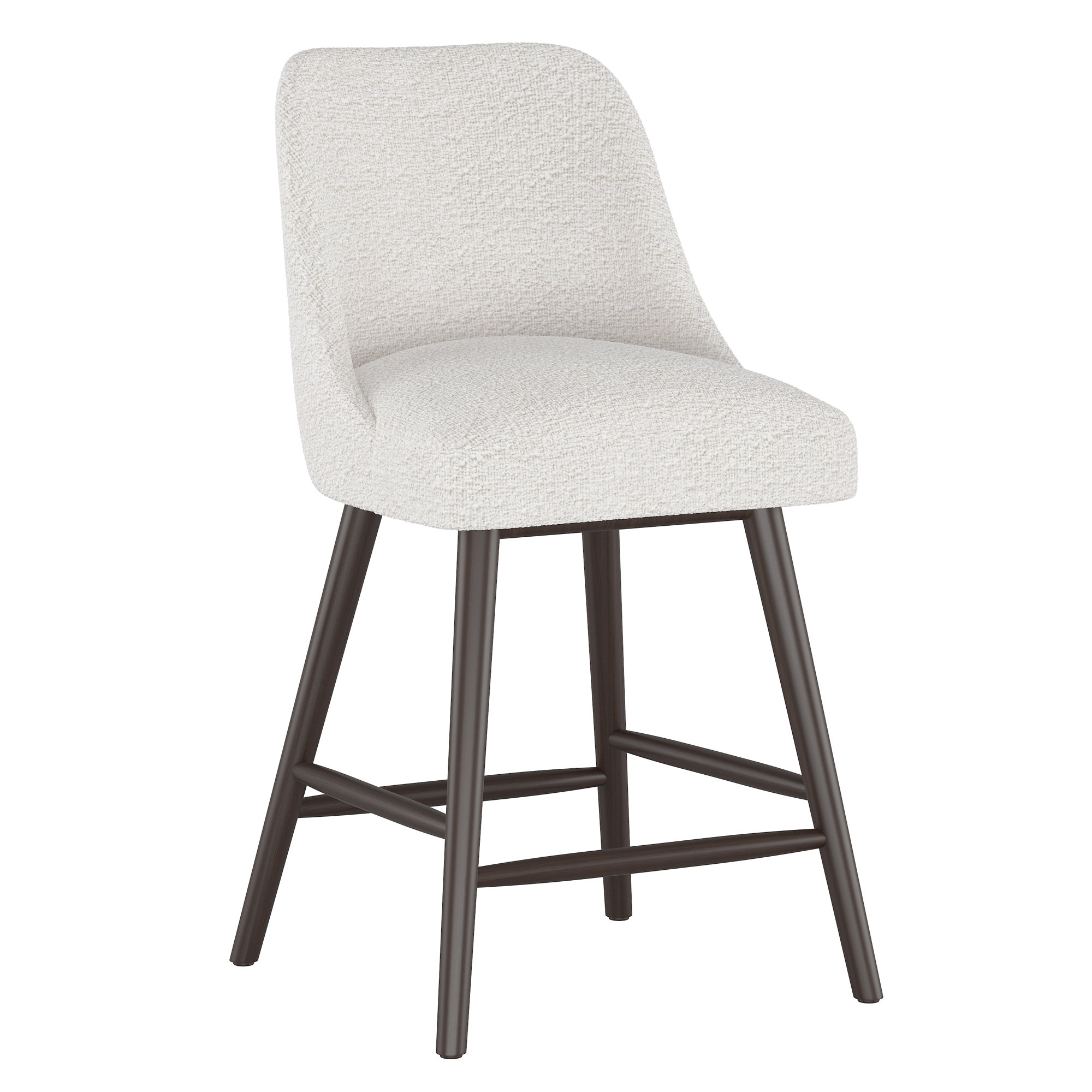 Gallie Mid-Century Modern Stool, Counter Stool (27” Seat Height), White, Espresso