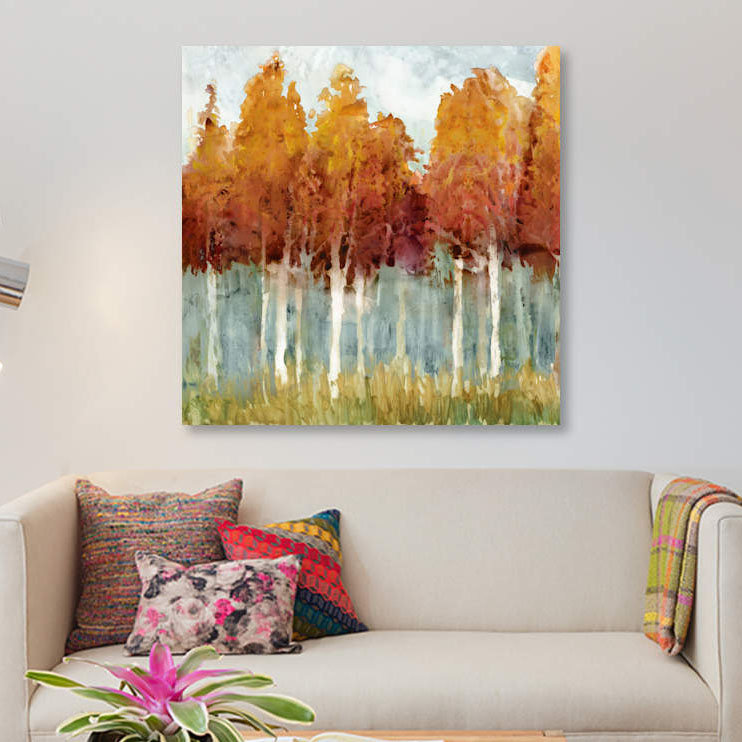 «Birch II», reproduction sur toile, H 12 po x l 12 po x P 0,75 po, Toile tendue, Pas de tapis