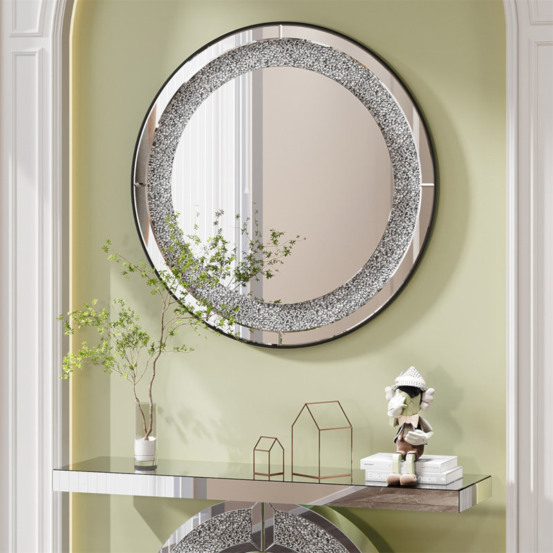 Miroir rond en cristal 33,46 "(85Cm)