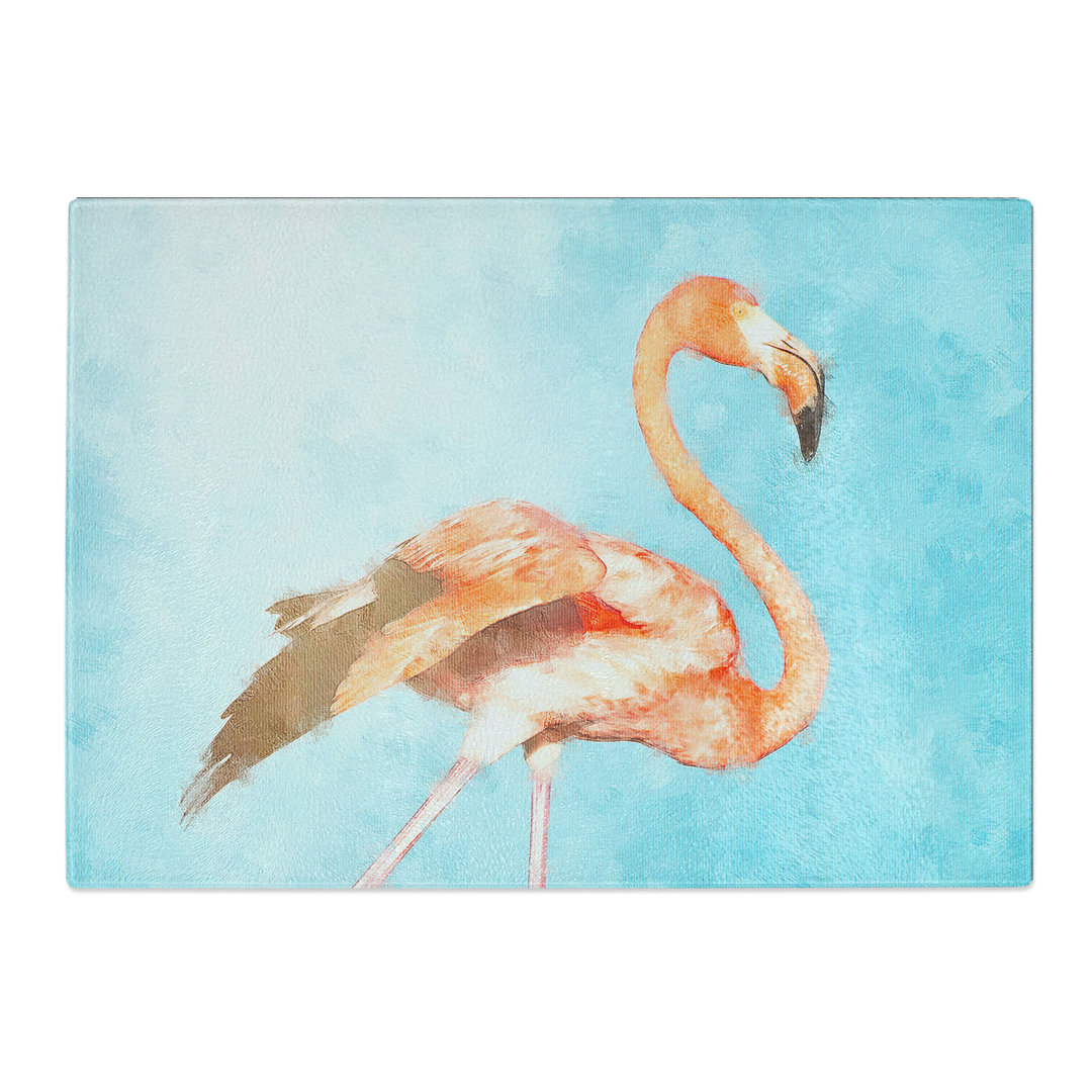 Tempered Glass Flamingo Bird Chopping Board
