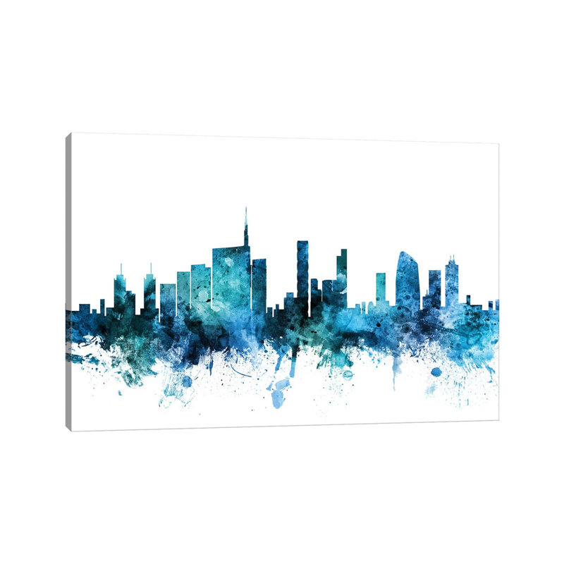 Milan, Italy Skyline by Michael Tompsett - 1 Piece Wrapped Canvas Wall Art, 20.32 cm H x 30.48 cm W