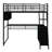 Aryela Metal Loft Bed With LED, Desk