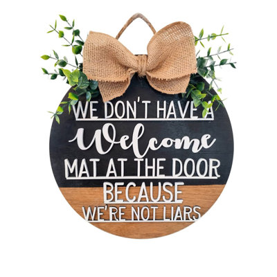 Kbndieu Artificial Fake Flowers Faux Silk Flowers Flat Doorplate Door Number. Doorplate Decoration. Welcome Doorplate. Interesting Welcome Door Wreath, Wooden Front Door Hanger