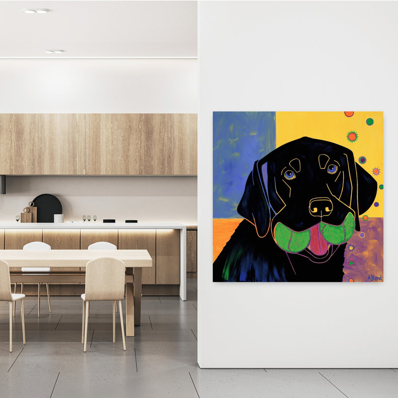 Baller contemporain, art canin, H 48 po x l 48 po