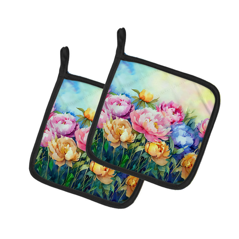 Caroline's Treasures Floral Polyester Potholder Set