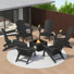 6-Piece Folding Adirondack Chair Set – All-Weather HDPE Outdoor Lounge Chairs with Cup Holders, Classic Firepit Seating for Patio, Backyard, Deck, or Garden
