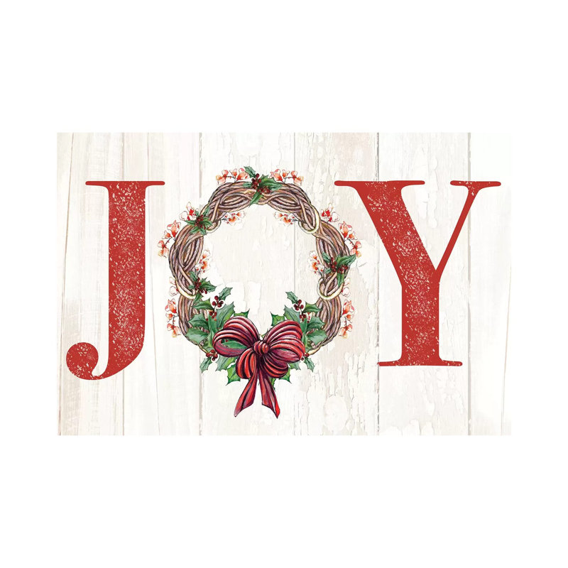 Joyeux Noel Wreath by Diannart - Wrapped Canvas Print, 66.04cm H x 101.6cm W x 1.905cm D