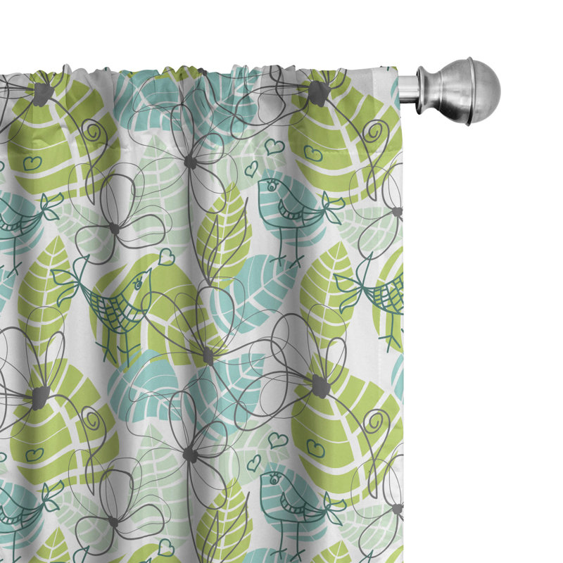 Leaves Semi-Sheer Rod Pocket Sliding Panel, 28" x 95"