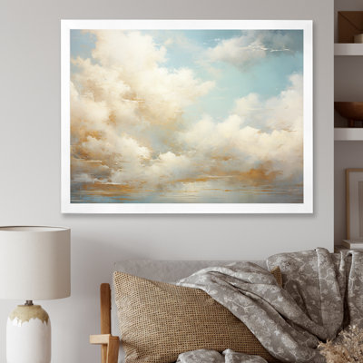 «Beige Gold Minimalisme Clouds I», reproduction sur toile