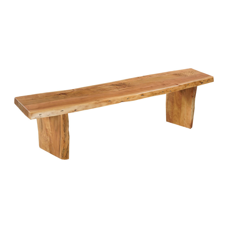 Banc de salle à manger en bois massif Live Edge, Naturel, 105" W