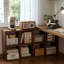 Bureau rectangulaire en bois massif brun noisette-521771675
