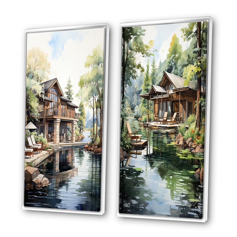 «Lodges Serenity Retreat» de Lodges hôtels - 2 pièces, Cadre blanc, H 40 po x l 40 po