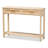 Chanay Mid-Century Modern Wood 2-Drawer Console Table with Natural Rattan