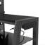 Verre trempé noir, meuble télé, pivotant, réglable en hauteur, tablettes à 3 niveaux et rangement, téléviseurs de 32 po et 65 po, charge de 180 lb, capacité de charge de gestion des câbles,