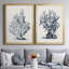 Blue Antique Coral I - ensemble de 2 reproductions d'art sur toile encadrées-141662322-141662323