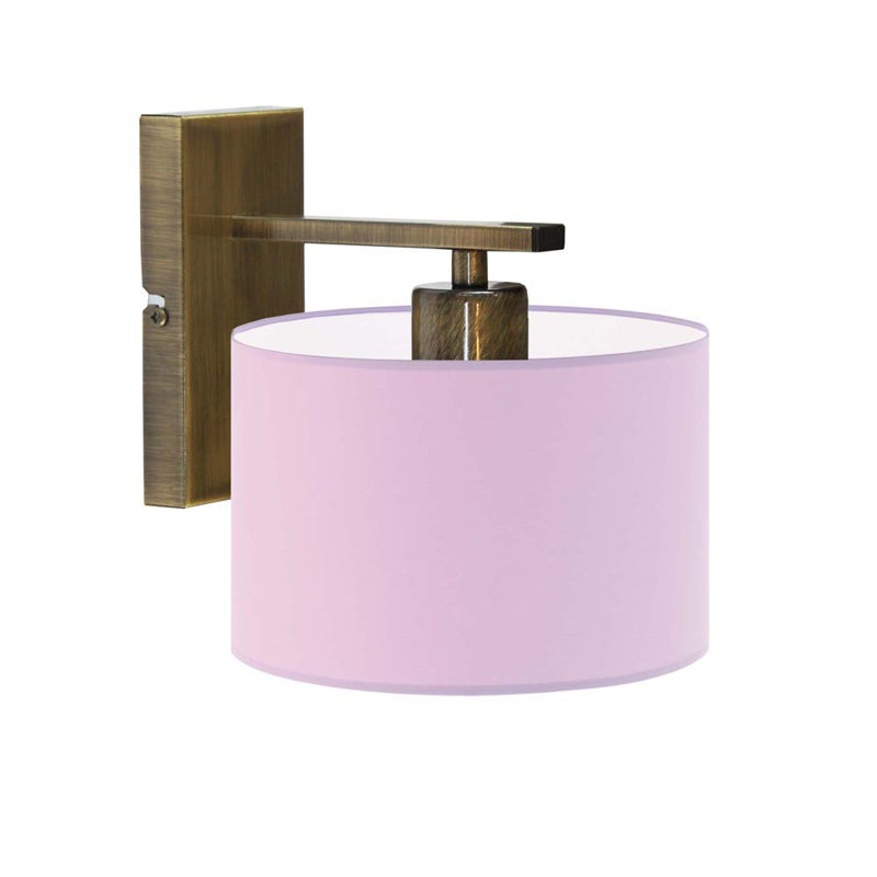 Atline Steel Armed Sconce, Antique Gold, Light Violet