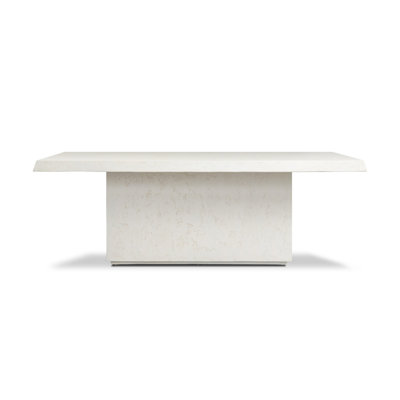 Avila Outdoor Rectangular Dining Table 84"-Aged White Concrete by Amber Lewis x Four Hands