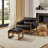 Nora 37.40'' W Top-Grain Genuine Leather Accent Lounge Chair with Solid Ash Wood Frame-603152964