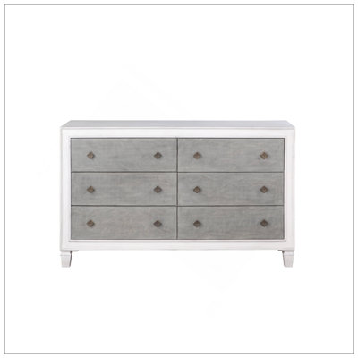 Katia Rustic Gray & Weathered White Finish Dresser