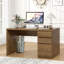 Bureau d'ordinateur 53 pouces brun moderne avec tiroirs classeurs-554795526