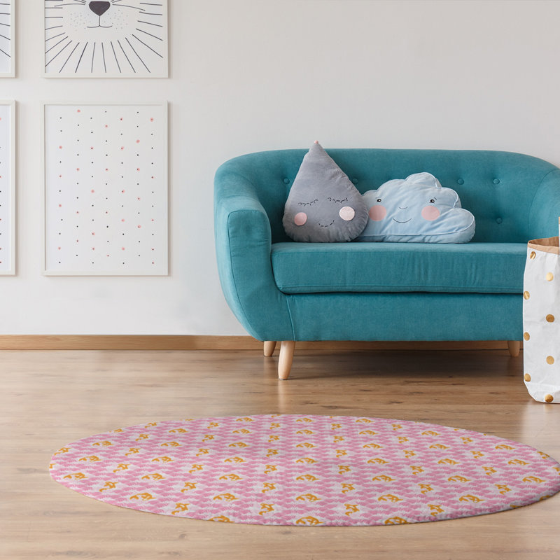 Tapis rose Koi Fish and Waves, Rectangle 2 pi x 3 pi