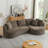 Modern Curved L-Shape Luxury Sectional Oversized Sofa: Minimalist Design, Comfy Sleeper Couch For Living Room, Apartment & Reception Spaces,No Assembly Required-37802001-37802030