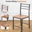 Ensemble de table de salle à manger 3 pièces pour 2 tables de cuisine de style boucher avec structure en acier, support de rangement intégré et 2 chaises - brun