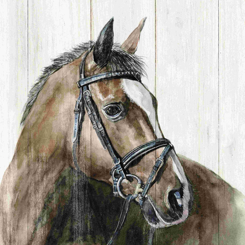 Portrait de cheval, L 12 po x H 12 po
