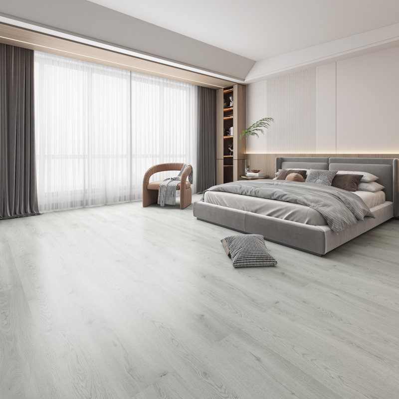 Samiron 20cm W x 122cm L x 1cm Laminate Flooring, Light Grey