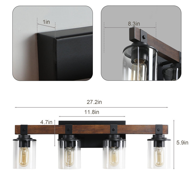 Applique murale en métal 4 lumières pour salle de bain Vanity Lighting
