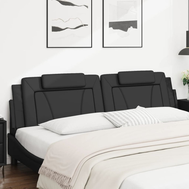 Coussin de tête de lit Ebern Designs, Très grand, Noir