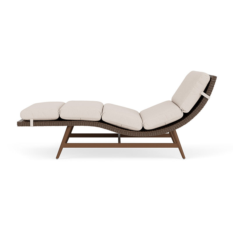 Cascade Outdoor Chaise Lounge, Canvas Birds Eye, Bark