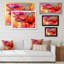 Fleurs abstraites de gerbera rouge - reproduction de cadre flottant sur toile-1890146012-1890146003