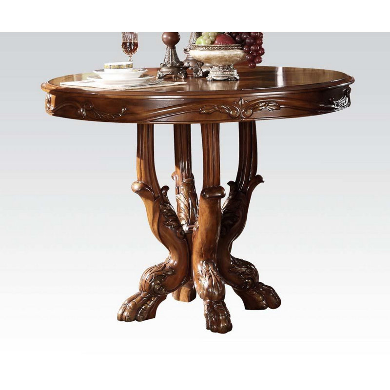 Steiner Round Solid Wood Base Dining Table, Cherry Oak