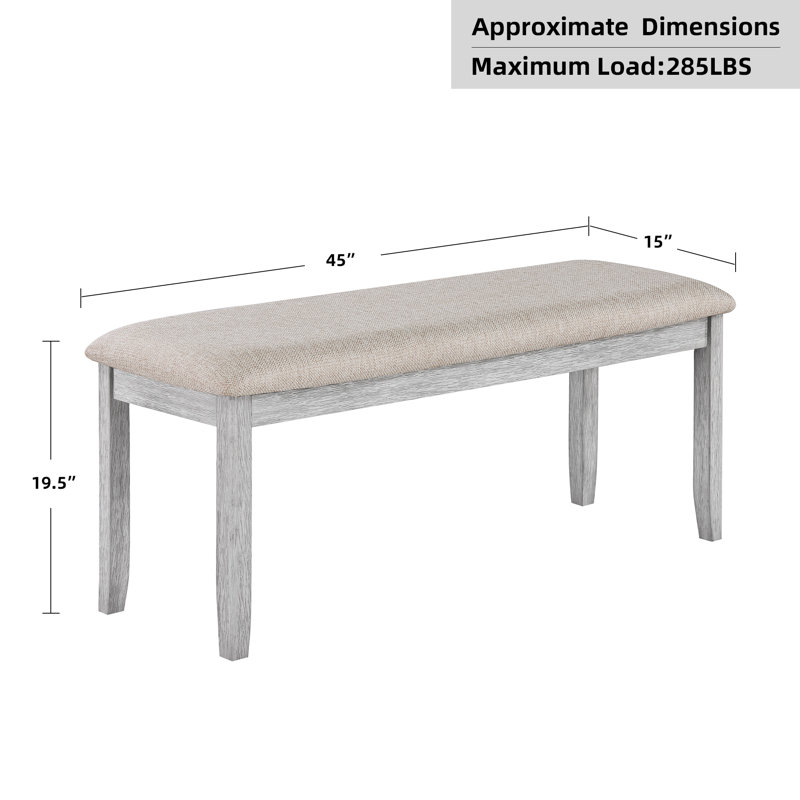 Banc de rangement rembourré Bozell, Beige