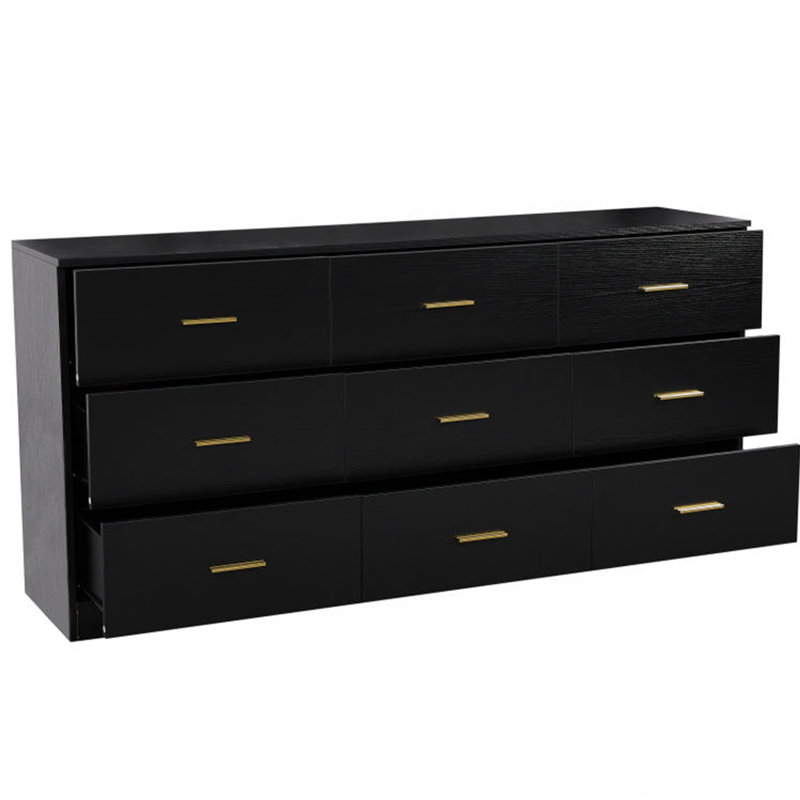 Commode d'appoint 9 tiroirs Kiote, Noir