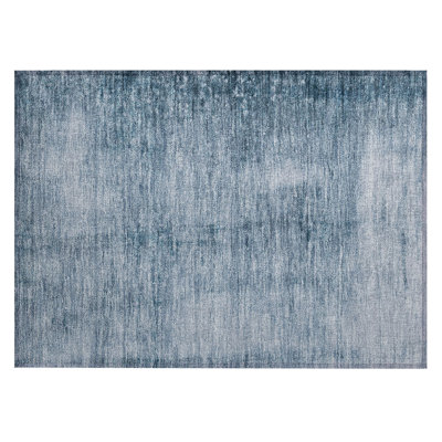 Machine Washable Indoor/Outdoor Xhevrie Denim Rug